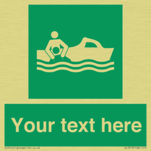 Custom sign safe condition Rescue boat